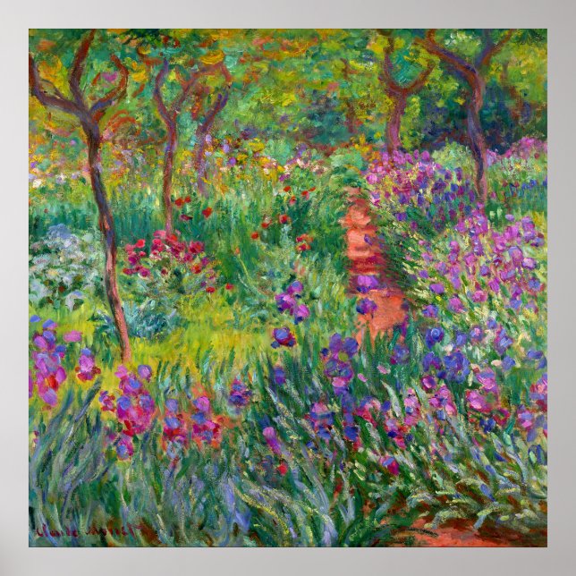Poster Monet "Le jardin d'Iris à Giverny" (Devant)