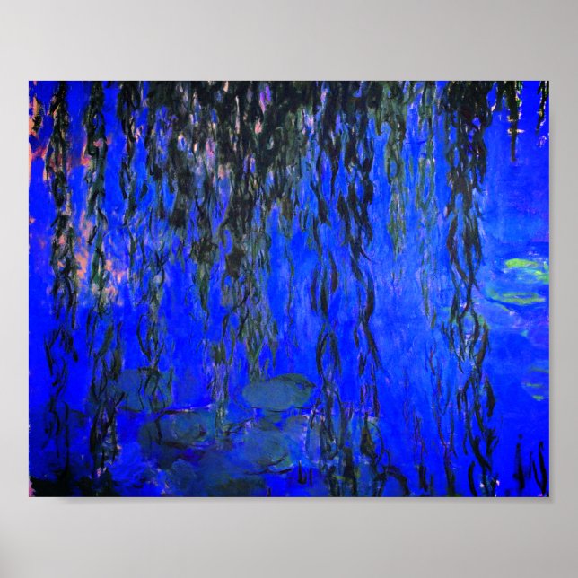 Poster Monet Lys d'eau et Branches de saules de pleurs (Devant)
