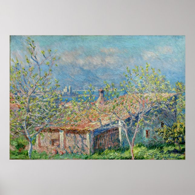 Poster Monet - Maison de jardinier à Antibes 1888 (Devant)