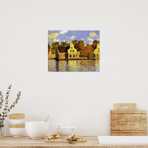 Poster Monet - Maisons sur la rivière Zaan à Zaandam,
