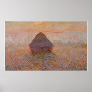 Poster Monet - Meule de foin, soleil dans la brume