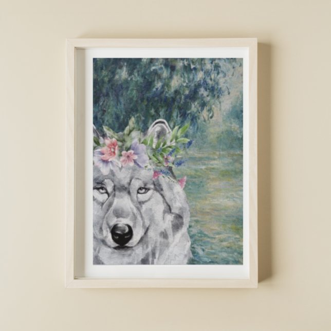 Poster Monet Morning Seine et Grey Wolf (Créateur téléchargé)