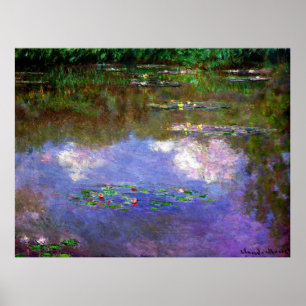 Poster Monet - Nappes d'eau, les nuages