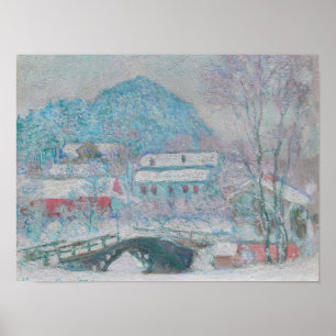 Poster Monet - Norvège, village de Sandviken sous la neig