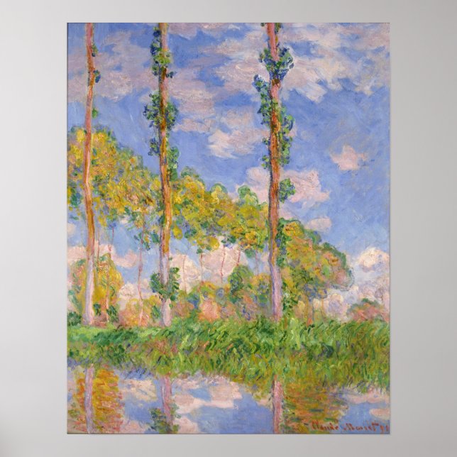Poster Monet - Peupliers au soleil (Devant)