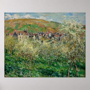 Poster Monet - Plum Trees à fleurs