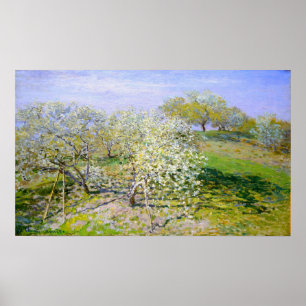 Poster Monet - Pommiers en fleurs 1873