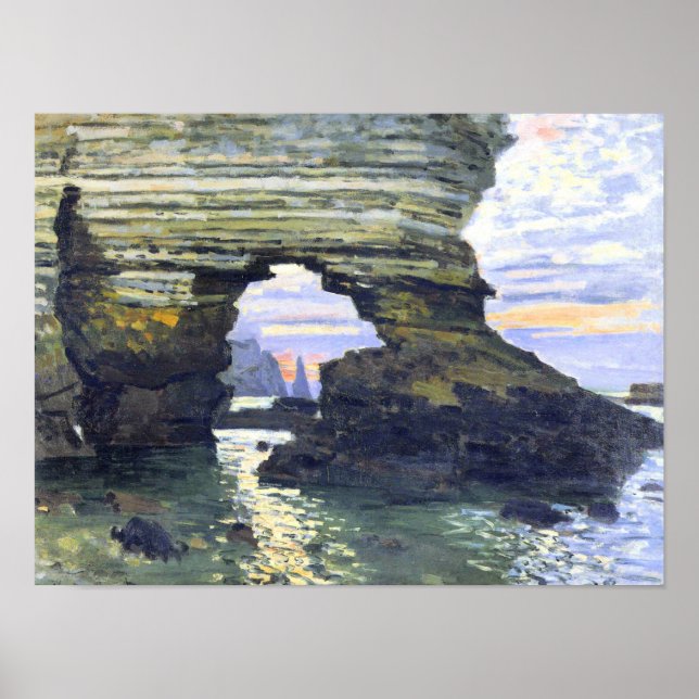 Poster Monet - Port d'Montant Etretat, belle peinture (Devant)