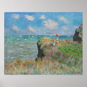 Poster Monet - Promenade sur la falaise à Pourville
