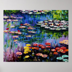 Poster Monet Purple Water Lilies