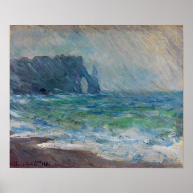 Poster Monet - Rainfall Etretat (Devant)