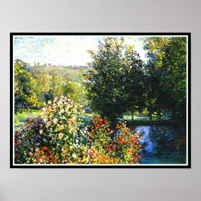 Poster Monet - Roses dans le Jardin de Montgeron, art (Devant)