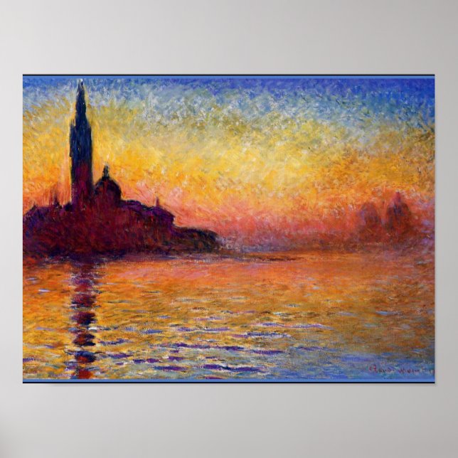 Poster Monet - San Giorgio Maggiore à Dusk, art (Devant)