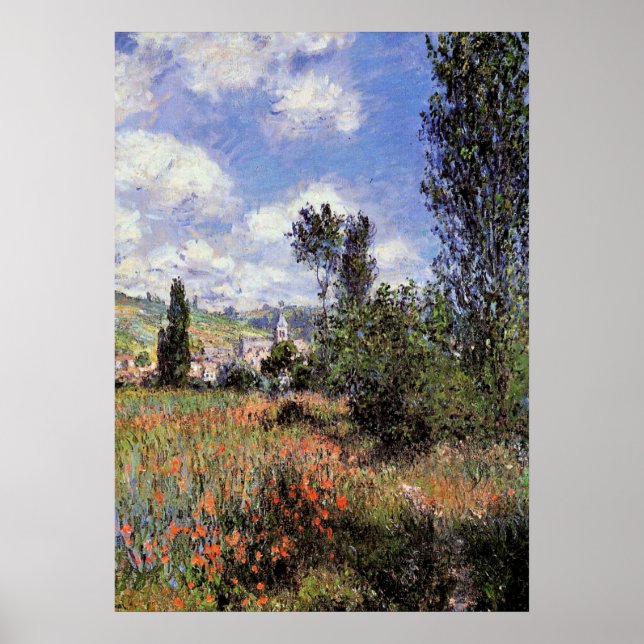 Poster Monet - Voie dans les champs de pavot (Devant)