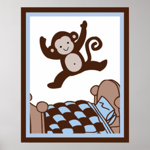 Poster Monkey 3 Jumpin on Bed Wall Art Poster/Print