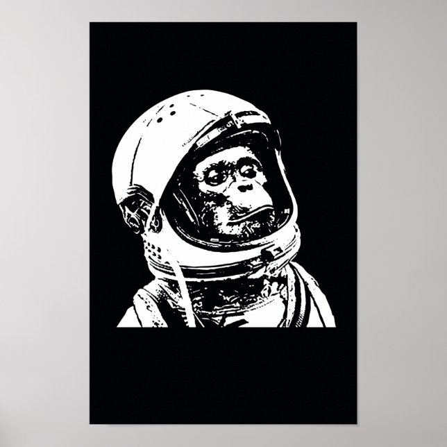 Poster Monkey astronaute (Devant)
