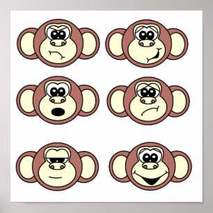 Poster Monkey Faces