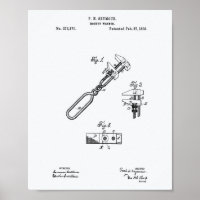 Monkey Wrench 1883 Brevet Art Livre blanc