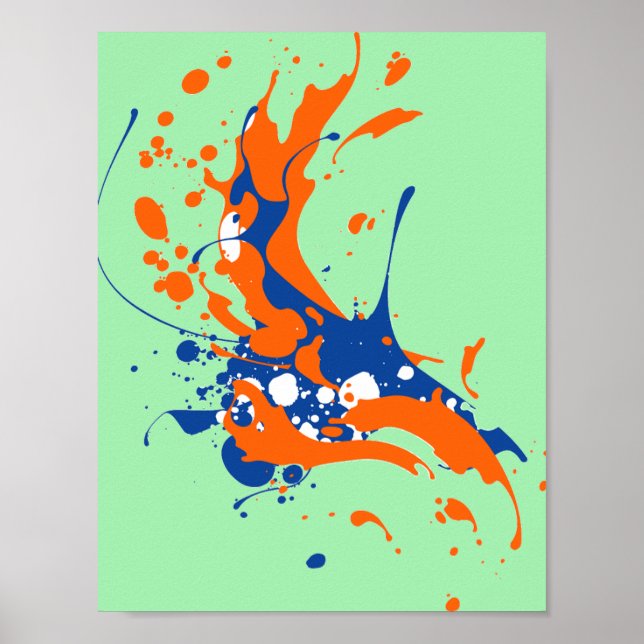 Poster Monnaie d'Art Abstrait Vert Peinture d'art moderne (Devant)