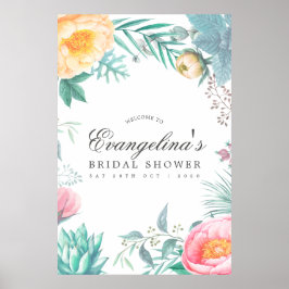Poster Monnaie tropicale Florale Fête des mariées d'été B