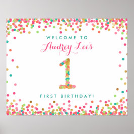 Poster Monnaie Turquoise Gold 1 an Anniversaire Fête Bien