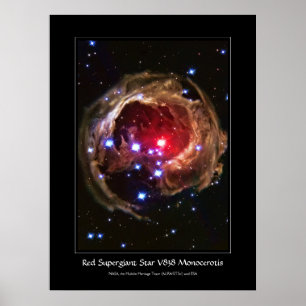 Poster Monocerotis étoile rouge Supergéant V838