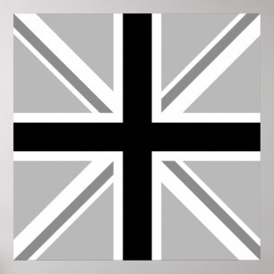 Poster Monochrome Union Jack/Drapeau