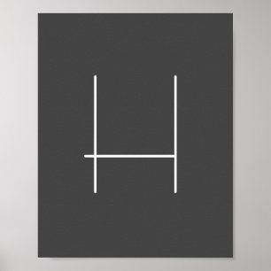 Poster Monogram Own Name Initial Modern Minimalist Grey
