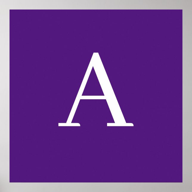 Poster Monogramme de lettre initiale style moderne violet (Devant)