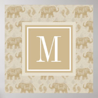 Monogramme | Elephant Khaki Motif de caravane