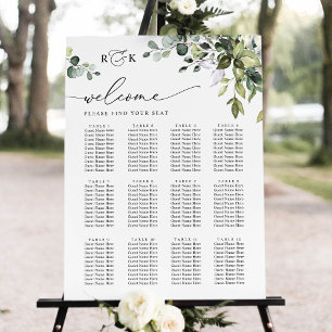Poster Monogramme Eucalyptus Mariage de verdure