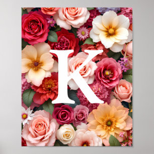 Poster Monogramme floral