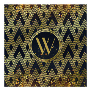 Poster Monogramme géométrique fascinant de motif d'art