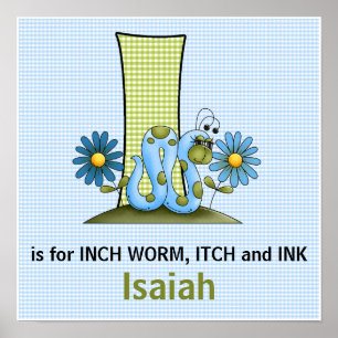Poster Monogramme Lettre I Baby Room