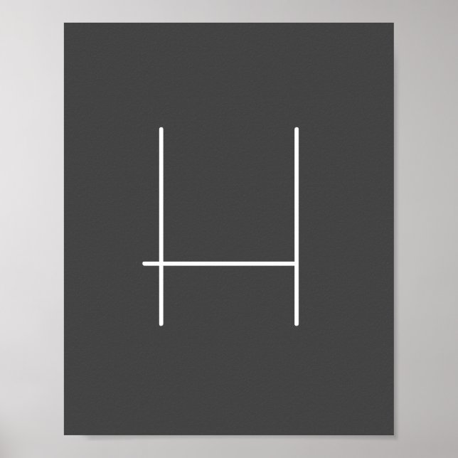 Poster Monogramme Nom propre Initiale moderne minimaliste (Devant)