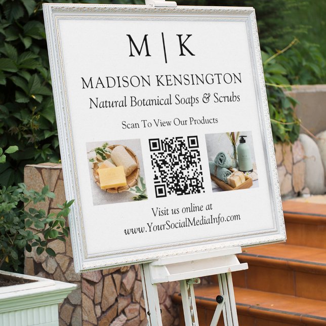 Poster Monogramme ou ajouter un logo Business QR Code 2 P (Edit to Customize text, colors and more)