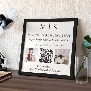 Poster Monogramme ou ajouter un logo Business QR Code Pho