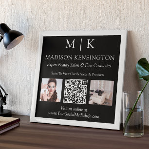 Poster Monogramme ou ajouter un logo Business QR Code pho