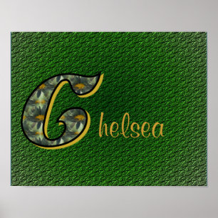 Poster Monogramme personnalisé initiales C Daisies