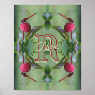 Poster Monogramme personnalisé Votre initiale Nom Libellu