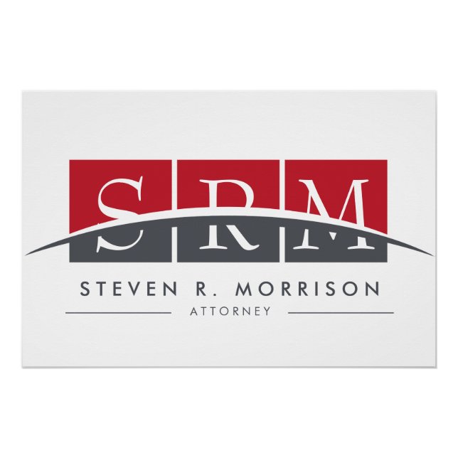 Poster Monogramme professionnel stylisé de l'entreprise r (Devant)