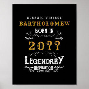 Poster Monogramme Vintage rétro d'anniversaire personnali