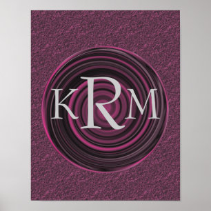 Poster Monogramme Vos Initiales Tourbillons De Prune Pers