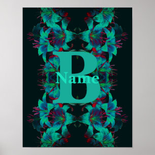 Poster Monogramme Votre Art Lily Personnalisé Initiale