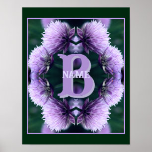 Poster Monogramme Votre Nom Initial Allium Personnalisé