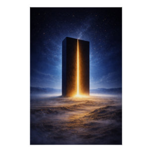 Poster Monolithe Cosmique – Lumière Au-Delà du Vide