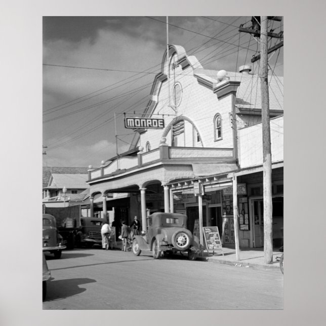 Poster Monroe Cafe, Key West, années 1930 (Devant)