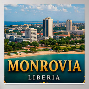 Poster Monrovia Côte Atlantique et Patrimoine Libérien