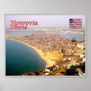 Poster Monrovia - Liberia - Vue aérienne -
