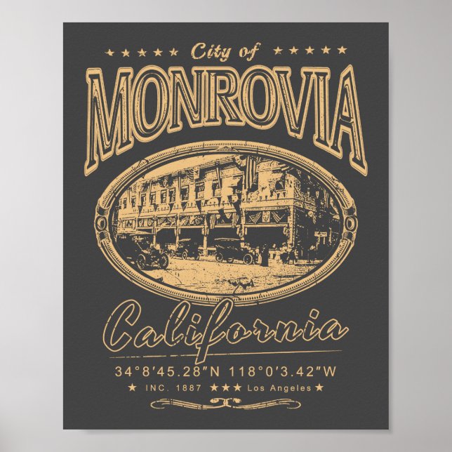 POSTER MONROVIA LOS ANGELES CALIFORNIA - MYRTLE AVENUE (Devant)